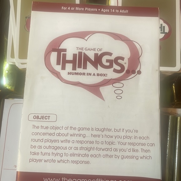 THE GAME OF THINGS “HUMOR IN A BOX” IN A WOODEN BOX 2ND EDITION FOR 4 OR MORE - Picture 5 of 5